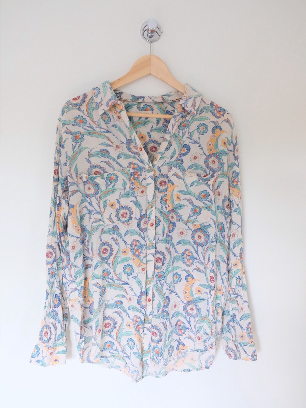Anthropologie Pilcro The Romy Relaxed Button Down Boho Size Large